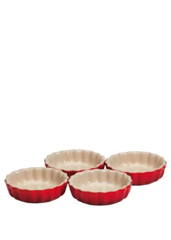 Le Creuset 4ER-SET TARTE-FORM 11 CM KIRSCHROT