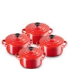 Le Creuset MINI-COCOTTE 4ER SET METALLICS KIRSCHROT -Köstliche Küche 0630870272810 1