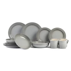 Le Creuset Geschirr Set Mist Grey 16 Teilig