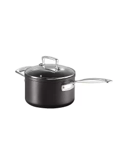 LE CREUSET, Aluminium-Antihaft Profitopf Mit Deckel 18cm/2,8l Schwarz