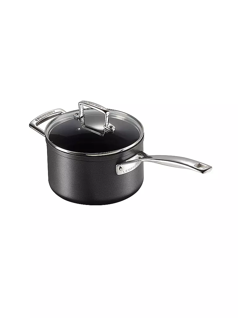 LE CREUSET, Aluminium-Antihaft Profitopf Mit Deckel 18cm/2,8l Schwarz 4 LE CREUSET, Aluminium-Antihaft Profitopf Mit Deckel 18cm/2,8l Schwarz – Bild 2