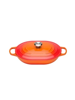 LE CREUSET, Bräter "Oblong Signature" 31cm (Ofenrot)