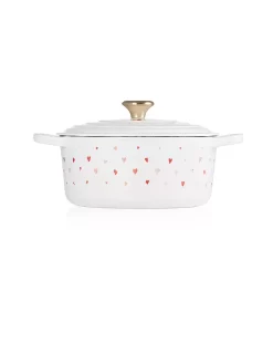 LE CREUSET, Gourmet-Bräter Signature22cm Weiss Mit Herzen