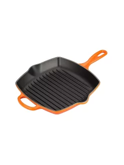 LE CREUSET, Grillpfanne Quadratisch 26x26cm "Signature" (Ofenrot)