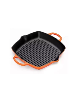 LE CREUSET, Grillpfanne Quadratisch Mit Griffe 30cm (Ofenrot)