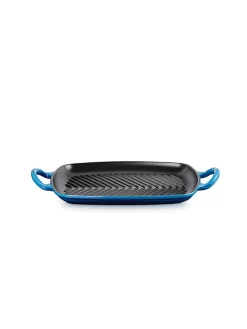 LE CREUSET, Grillpfanne Rechteckig SIGNATURE 30x27cm Azure