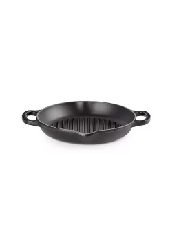 LE CREUSET, Grillplatte Rund 25cm (Schwarz)