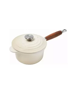 LE CREUSET, Profitopf Mit Holzgriff 18cm Meringue