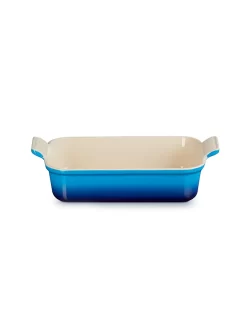 LE CREUSET, Rechteckige Auflaufform Tradition Aus Steinzeug 26x19cm Azure